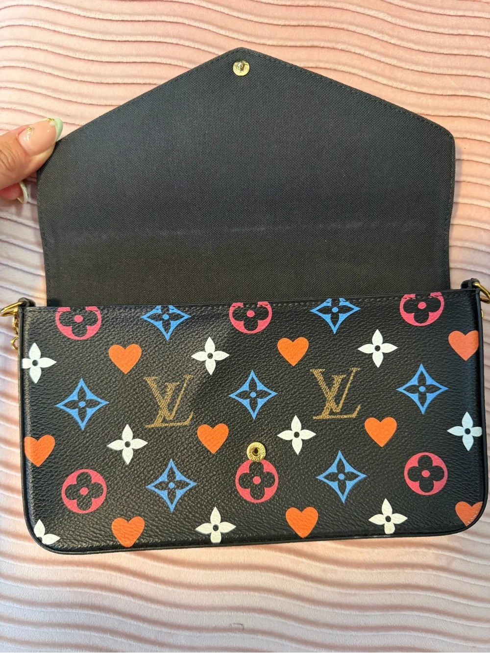 Louis Vuitton Game On Black Felicie Pochette Crossbody Bag ONLY